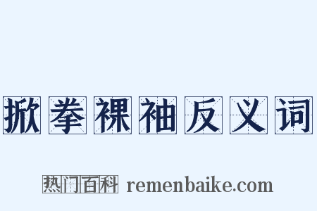 掀拳裸袖反义词是什么意思的图片